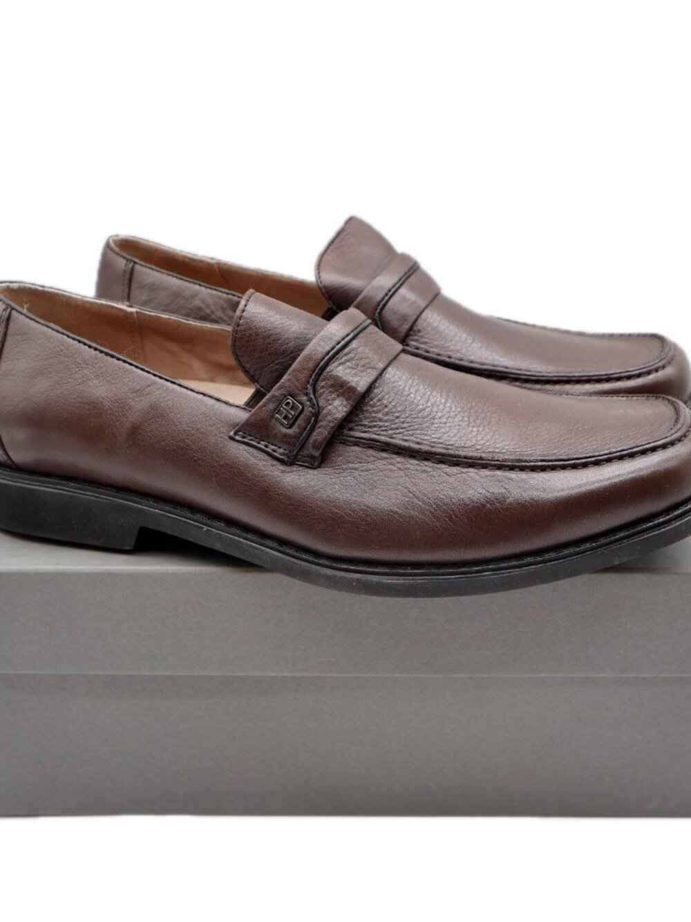 Hush Puppies Legend Loafers Mens 12 EW Brown Leather Slip On Comfort NIB